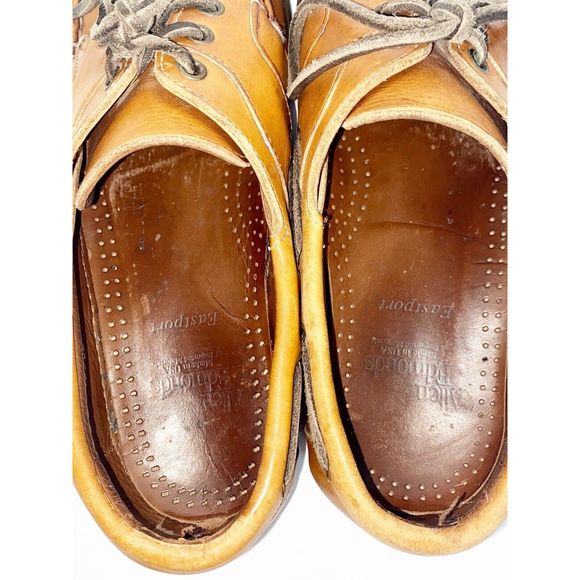 Allen Edmonds Eastport Leather Casual Boat Shoes Slip On Lace Up Tan Men’s 8.5 D - Picture 6 of 15